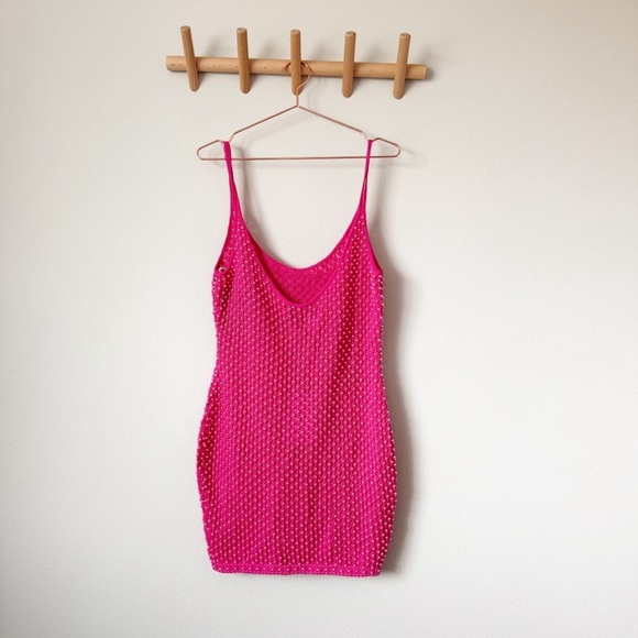 Retrofête Rocco Crochet Dress NWT in Rose Pink - Picture 9 of 16